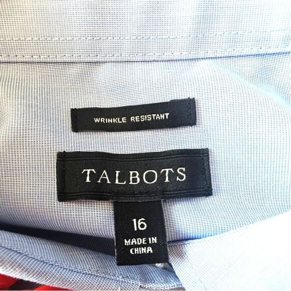 Talbots Short Sleeve 100% Cotton Blue Button Down Shirt, Womens Sz 16, NEW, NWT - Picture 8 of 11
